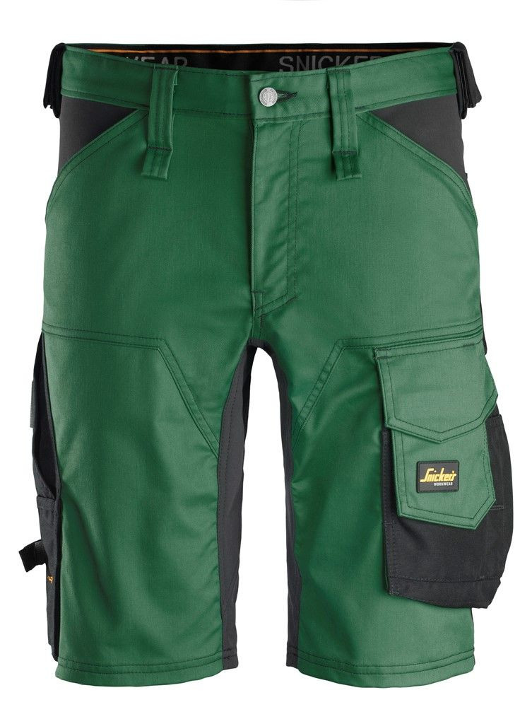 Snickers 6143 AllroundWork Stretch Work Shorts Forest Green Black