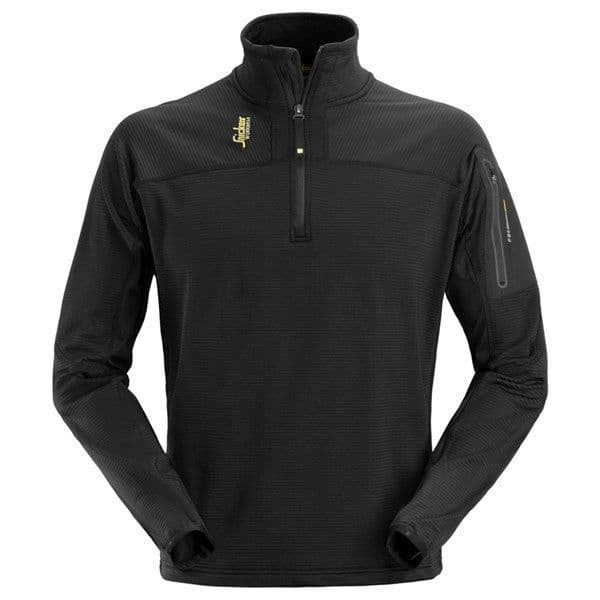 Snickers 9435 Body Mapping Half Zip Micro Fleece Pullover Black