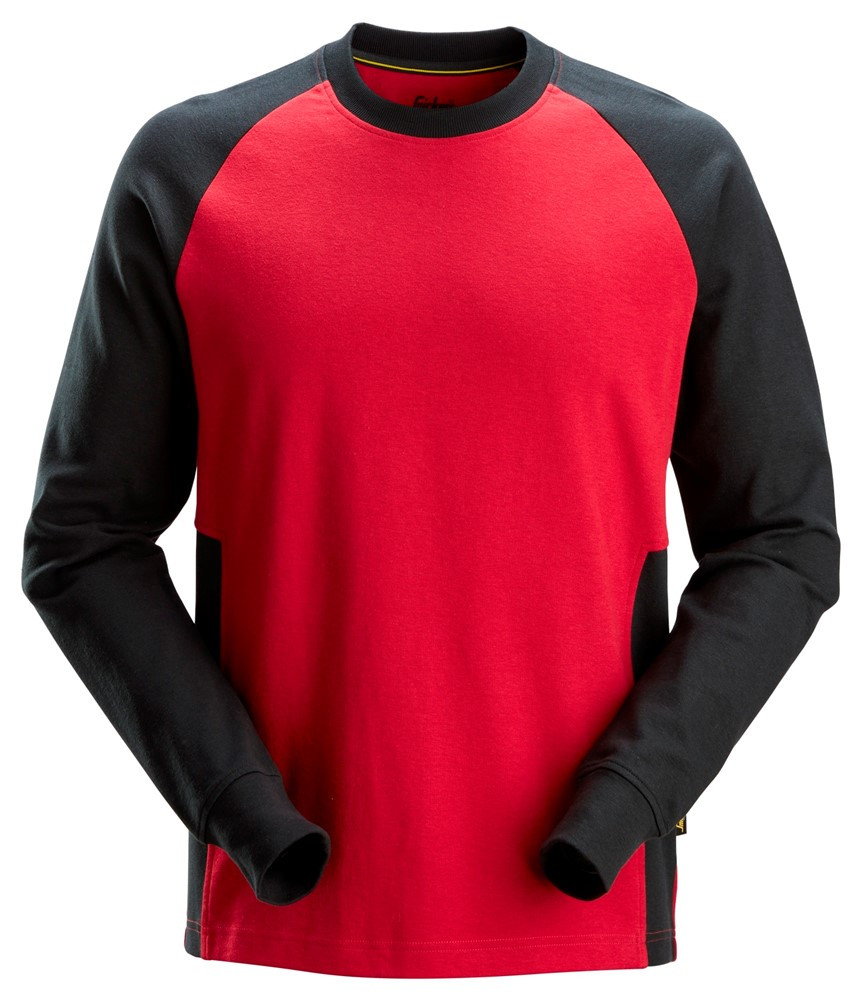 Snickers 2840 Two Coloured Sweatshirt Red Black