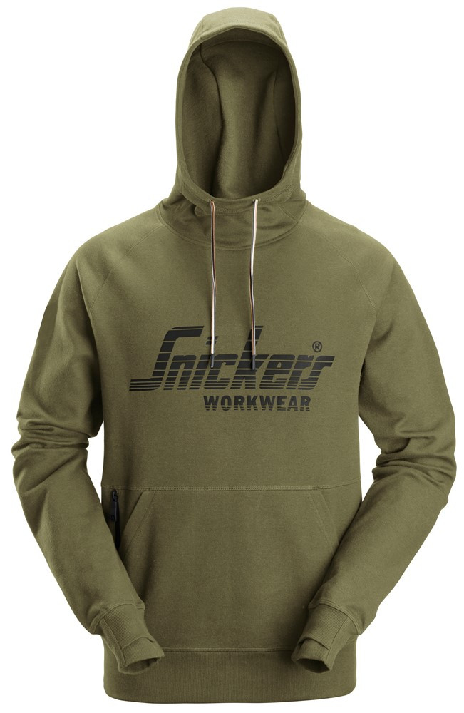 Snickers 2894 Logo Hoodie Khaki Green