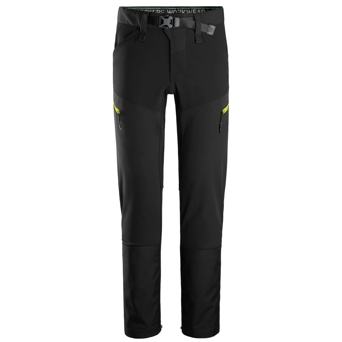 Snickers 6948 FlexiWork Softshell Stretch Trousers (Black / Neon
