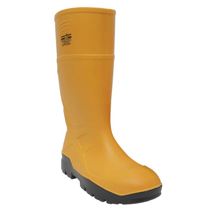 Portwest FD95 PU Safety Wellington Boots S5 CI FO SR (Yellow)