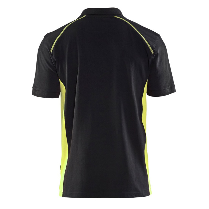 Blaklader 3324 Pique 2 Colour Polo Shirt Black Vis Yellow
