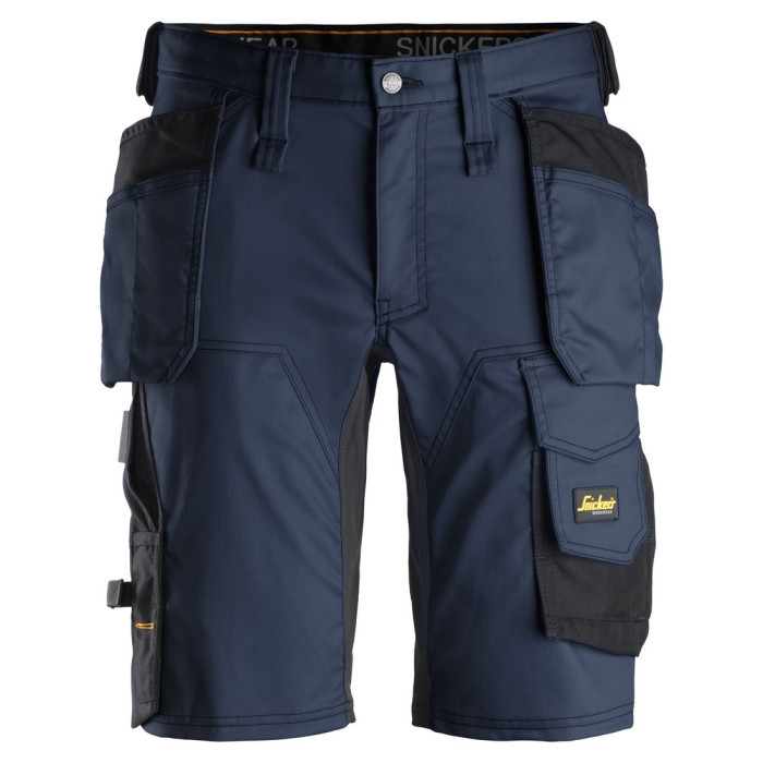 Snickers 6141 AllroundWork Stretch Shorts Holster Pockets Navy Black TuffShop