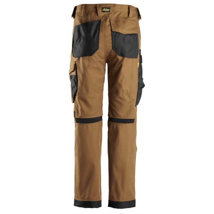 Snickers 6324 AllroundWork Canvas+ Stretch Trousers (Brown/Black)