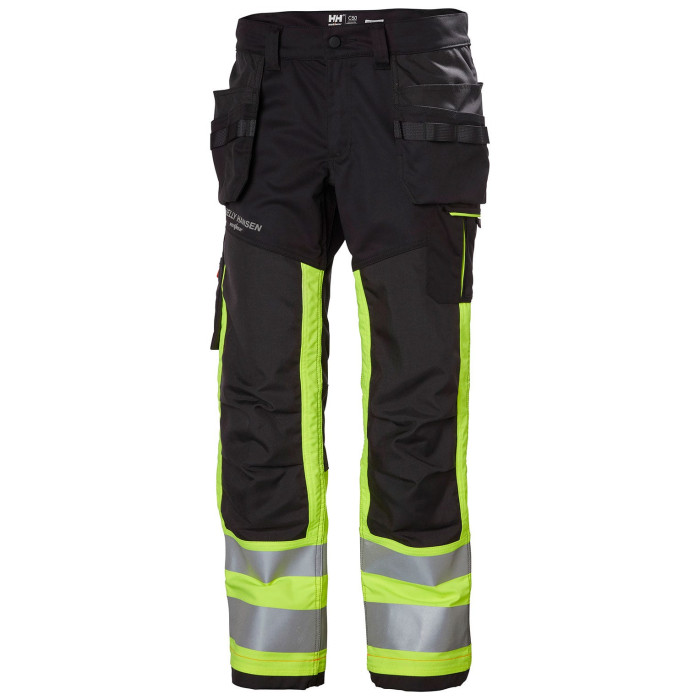 Helly Hansen 77422 Alna 2.0 Construction Trousers CL1 Hi Vis Yellow Ebony
