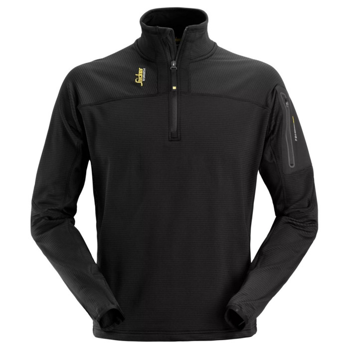 Snickers 9435 Body Mapping Half Zip Micro Fleece Pullover Black