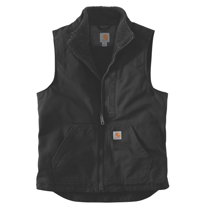 Carhartt 104277 Washed Duck Lined Mock Neck Bodywarmer Men s Black