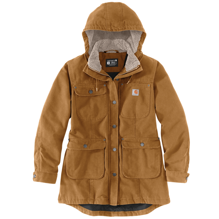 Carhartt 105512 Loose Fit Weathered Duck Coat female Carhartt Brown