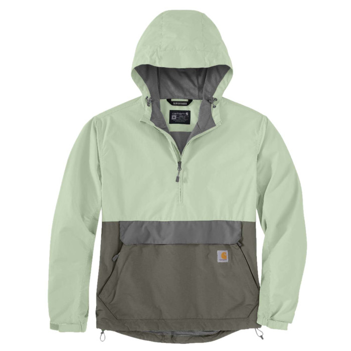 Olive green hooded anorak jacket sales