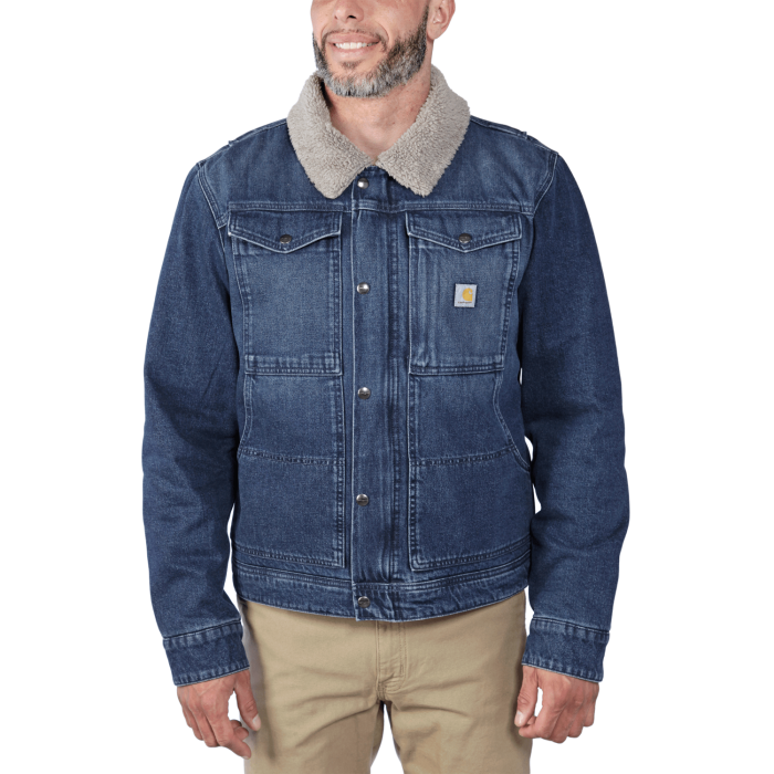 Carhartt 106323 Relaxed Fit Denim Sherpa-Lined Jacket - Men's - Beech