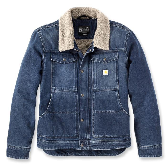 Carhartt 106323 Relaxed Fit Denim Sherpa Lined Jacket Men s Beech
