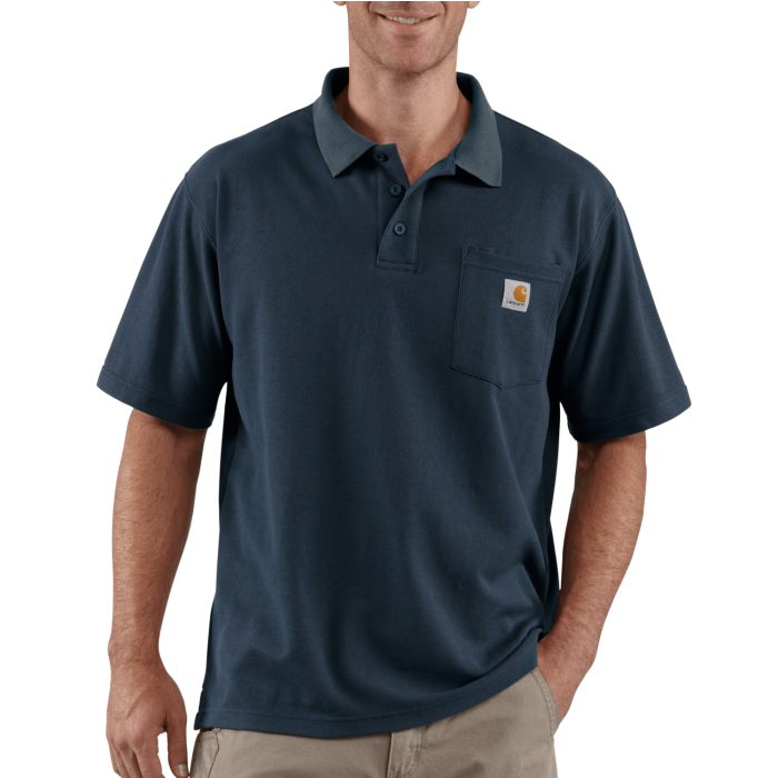 Carhartt K570 Work Pocket Polo Shirt S S Men s Navy