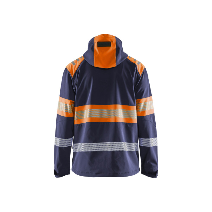 Blaklader 4494 Hi Vis Softshell Jacket Navy Blue Orange