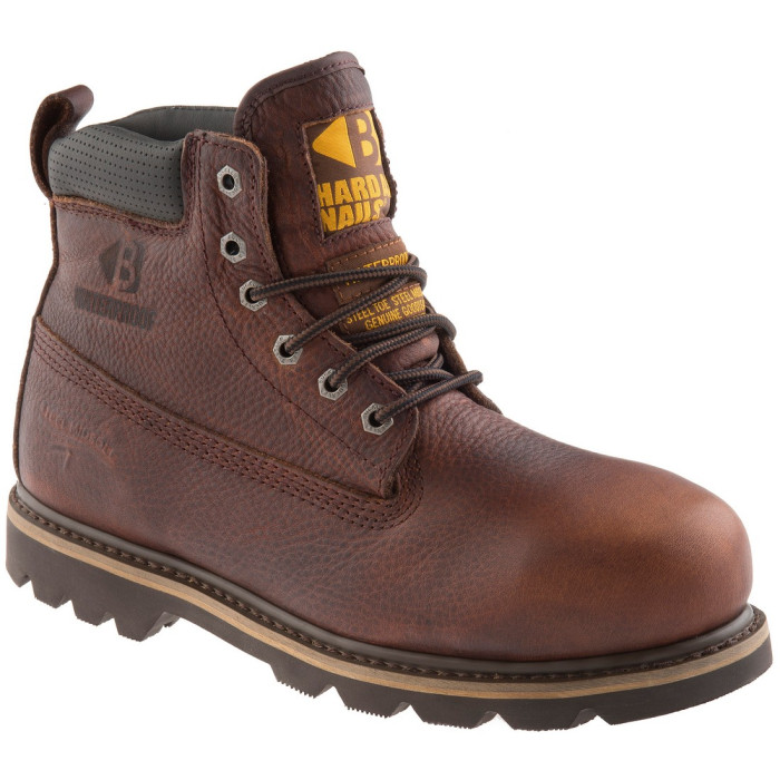 Buckbootz B750 Waterproof Safety Boots Goodyear Welted Hard as Nails SB P HRO SRC WRU Dark