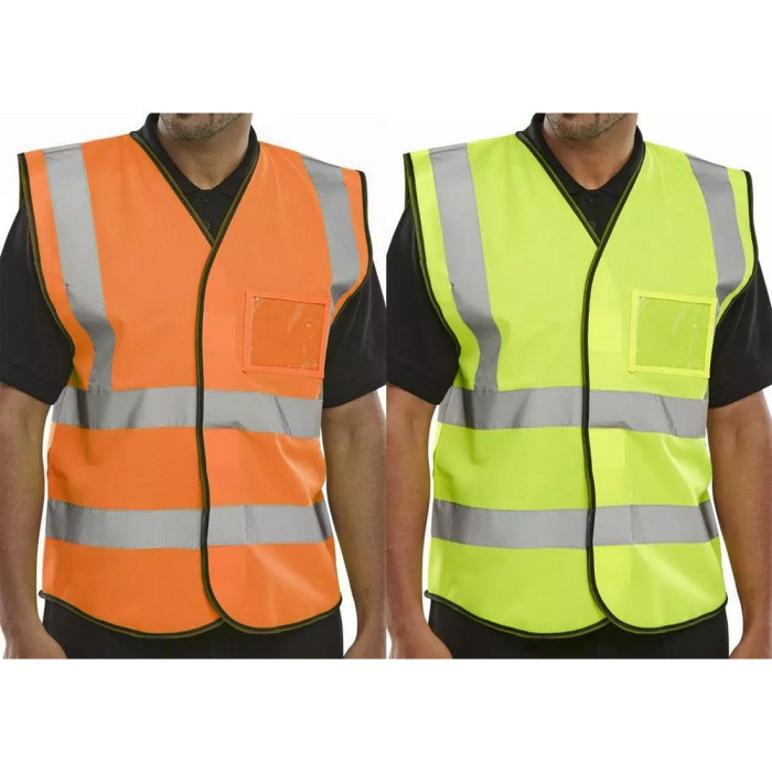 B Seen BD108 Hi Vis Vest with ID Pocket