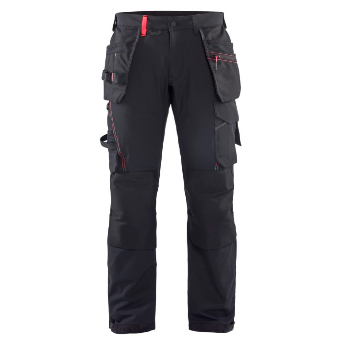 Blaklader 1522 4-Way Stretch Craftsman Work Trousers Black / Red