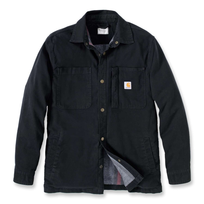 Carhartt 105532 Fleece Lined Snap Front Shirt Jacket - Men's - Black