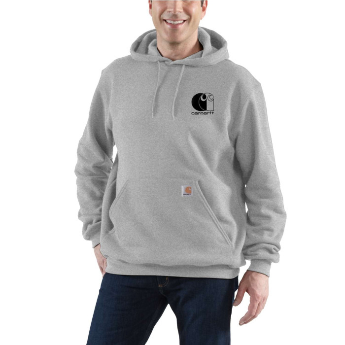 Carhartt 107064 Force Logo Sweatshirt Hoodie (Asphalt Heather)