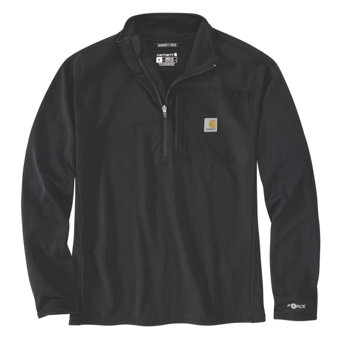 Carhartt 106423 Force Relaxed Fit Half Zip Top - Black