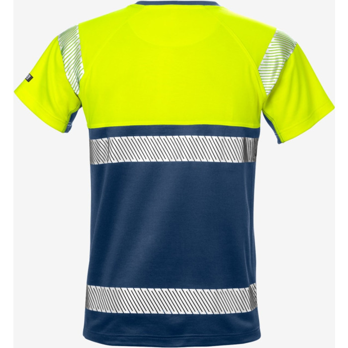 Fristads High Vis T Shirt CL 1 7518 THV Hi Vis Yellow Navy