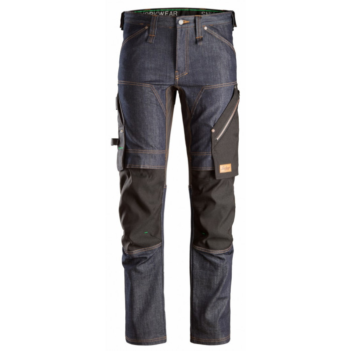 Snickers 6956 FlexiWork Denim Work Trousers Denim/Black