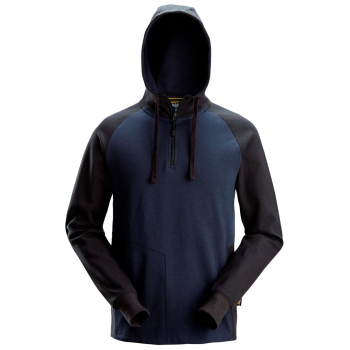 Snickers 2842 Two Coloured Half Zip Hoodie Navy Black