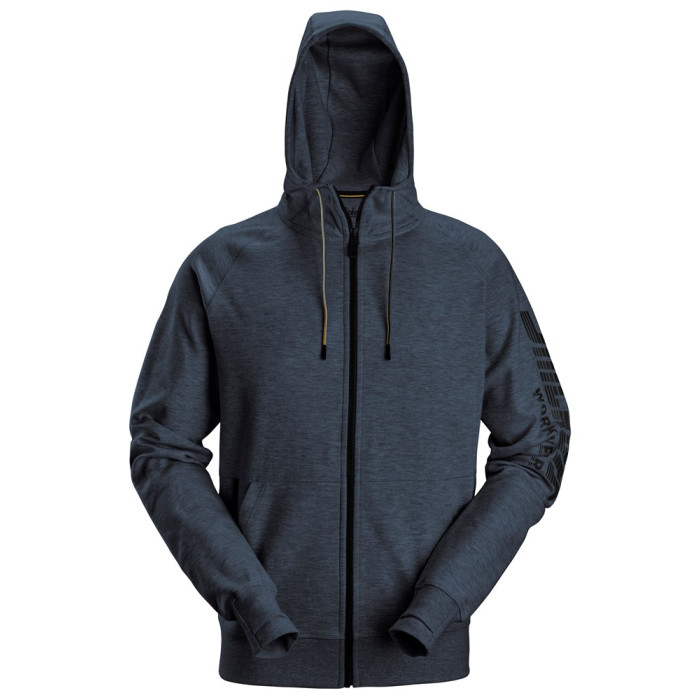 Snickers 2895 Logo Full Zip Hoodie Navy Melange