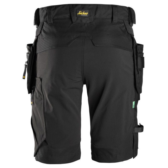 Snickers 6172 FlexiWork Shorts Detachable Holster Pockets (Black)