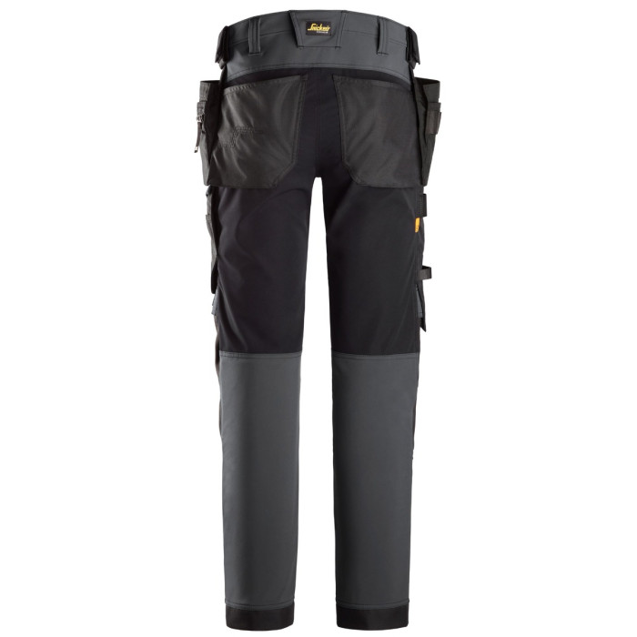 Snickers 6275 AllroundWork 4 way Stretch Trousers Holster Pockets Steel Grey Black