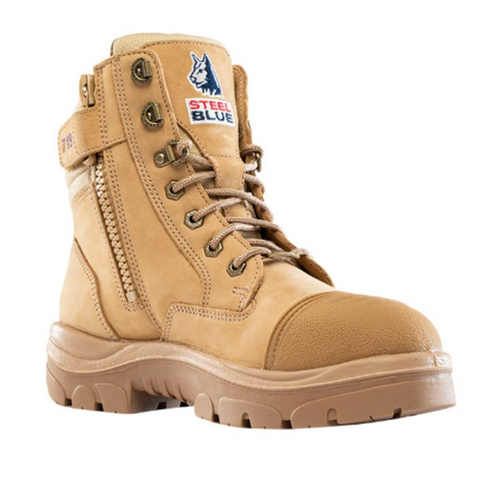 Steel Blue SOUTHERN CROSS Scuff Cap Zip Ladies Safety Boots S3 TPU Sand