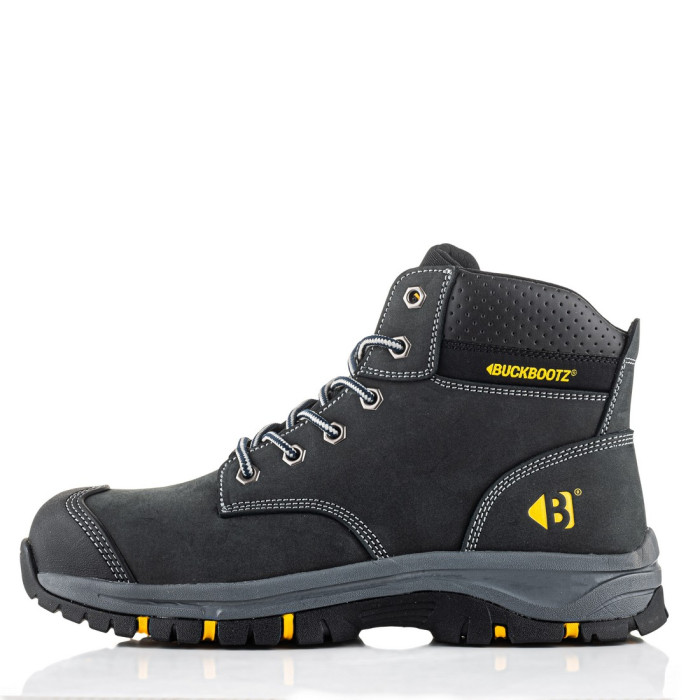 Buckbootz WIZARDZ Safety Boots Breathable Leather Non Metallic SB PS E SC SR FO HRO WPA Black