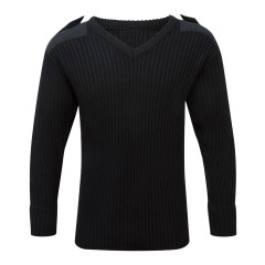 Fort Workwear V-Neck Combat Jumper - Black