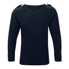 Fort Workwear V-Neck Combat Jumper - Navy Blue