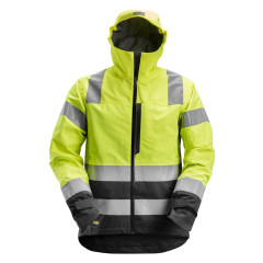 Snickers 1330 AllroundWork High-Vis Waterproof Shell Jacket - Class 3 (Hi-Vis Yellow/Black)