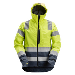 Snickers 1330 AllroundWork High-Vis Waterproof Shell Jacket Class 3 (Hi Vis Yellow / Navy)