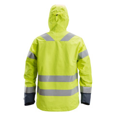 Snickers 1330 AllroundWork High-Vis Waterproof Shell Jacket Class 3 (Hi Vis Yellow / Navy)