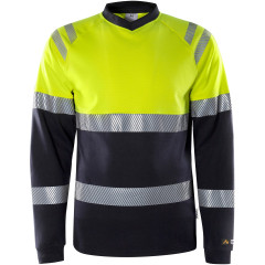 Fristads Flamestat High Vis Long Sleeve T-Shirt - 7107 TFL (Hi-Vis Yellow/Navy)
