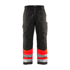 Blaklader 1862 Winter Trouser High Vis - Quilt Lined, Water Repellent (Red/ Black)