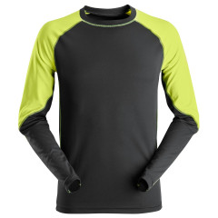 Snickers 2405 Neon Long Sleeve T-Shirt (Black/Neon Yellow)