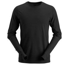 Snickers 2427 AllroundWork Merino Wool Long Sleeve T-Shirt (Black)