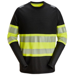 Snickers 2430 Hi-Vis Long Sleeve T-Shirt Class 1 (Black/Hi-Vis Yellow)