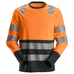 Snickers 2433 Hi-Vis Long Sleeve T-Shirt Class 2 (Hi-Vis Orange/Black)