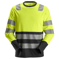 Snickers 2433 Hi-Vis Long Sleeve T-Shirt Class 2 (Hi-Vis Yellow/Black)