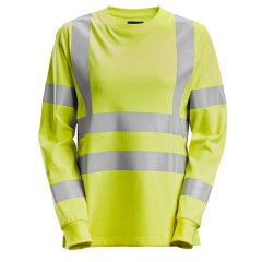 Snickers 2476 ProtecWork Hi-Vis Women's Long Sleeve T-Shirt Class 3 (Hi-Vis Yellow)