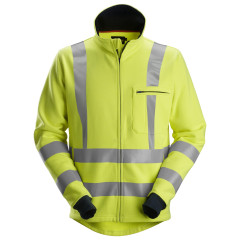 Snickers 2864 ProtecWork Full Zip Sweatshirt Hi-Vis Class 3 | Flame Retardant (Yellow/Navy)