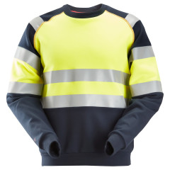 Snickers 2869 ProtecWork Sweatshirt Hi-Vis Class 1 | Flame Retardant (Navy/Yellow)
