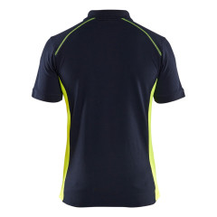 Blaklader 3324 Pique 2 Colour Polo Shirt (Dark Navy Blue/Hi-Vis Yellow)