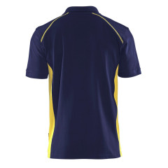 Blaklader 3324 Pique 2 Colour Polo Shirt (Navy Blue/Hi-Vis Yellow)