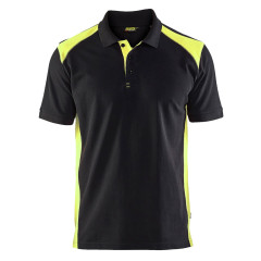 Blaklader 3324 Pique 2 Colour Polo Shirt (Black/Hi-Vis Yellow)